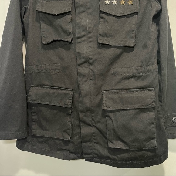 Monarda Patchwork Utility Black Jacket with Hood - Picture 3 of 13